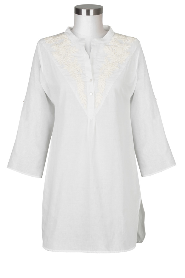 Nilgiri White Cotton Shirt - Amaya Textiles