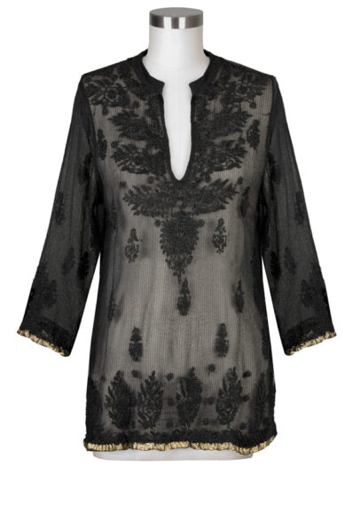 Zahra Black Georgette Tunic