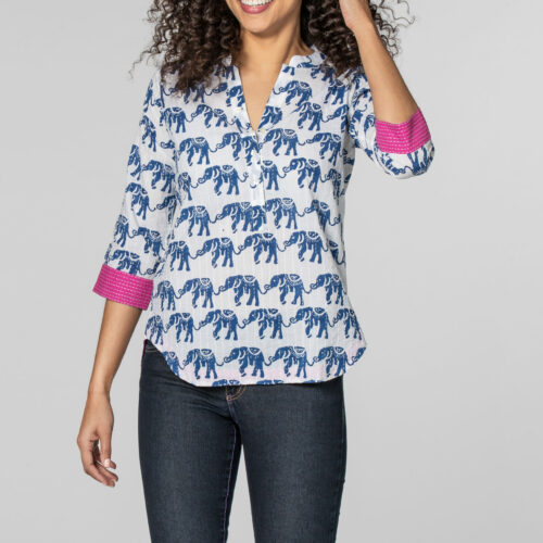 Elephanta Blue Cotton Shirt