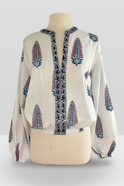 Poet Blue and White Cotton Shirt