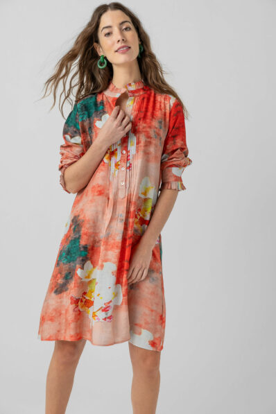 Ariane Coral Print Dress