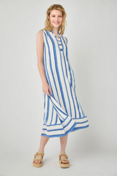Brandi Blue Stripe Sleeveless Dress